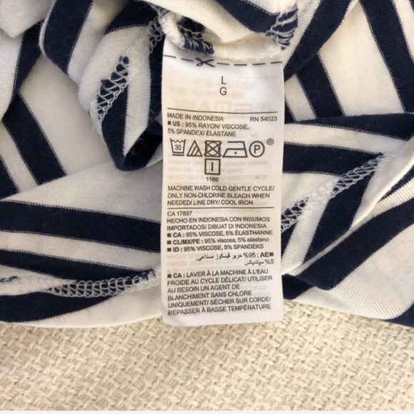 Navy Blue & White Striped Turtle Neck Long Sleeve - Picture 8 of 8